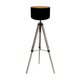 Bestseller Mexlite Triek LED Vloerlamp | 1x E27 40W | Dimbaar | Hout/Zwart