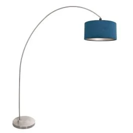 Oferta Mexlite Solva LED Staande Booglamp | 1x E27 40W | Dimbaar | Blauw/Staal