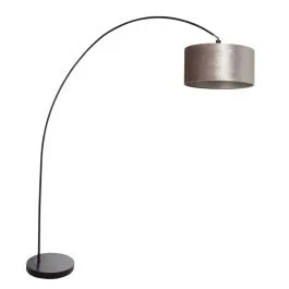 Mexlite Solva LED Staande Booglamp | 1x E27 40W | Dimbaar | Zilver/Zwart Ostatnie sztuki