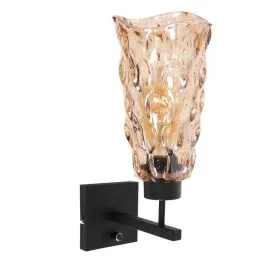 Szybka dostawa Steinhauer Stang LED Wandlamp | 1x E27 40W | Dimbaar | Amberkleurig/Zwart