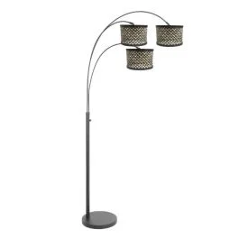 Darmowy zwrot Steinhauer Sparkled Light LED Vloerlamp | 3x E27 40W | Dimbaar | Naturel/Zwart