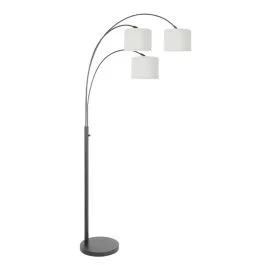 Kup teraz Steinhauer Sparkled Light LED Vloerlamp | 3x E27 40W | Dimbaar | Wit/Zwart