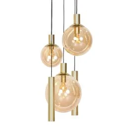 Steinhauer Bollique New Hanglamp | 3x E27 + 2x GU10 | Dimbaar | Messing Oferta