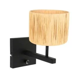 Szybka dostawa Steinhauer Stang LED Wandlamp | 1x E27 40W | Dimbaar | Naturel/Zwart