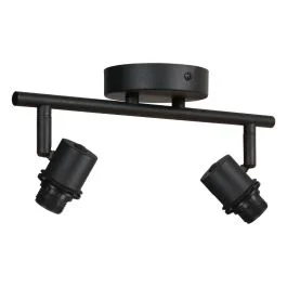 Darmowy zwrot Mexlite Bambus LED Plafondspot | 2x E14 40W | Dimbaar | Zwart