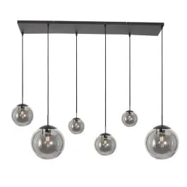 Steinhauer Bollique New LED Hanglamp | 6x E27 40W | Dimbaar | Smoke glas/Zwart Ograniczona ilość