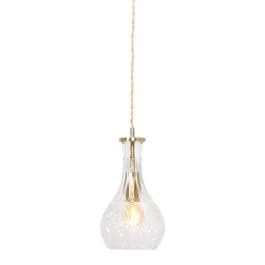 Super okazja Mexlite Grazio Glass LED Hanglamp | 1x E14 40W | Dimbaar | Messing