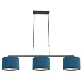 Bezpieczne zakupy Steinhauer Stang LED Hanglamp | 3x E27 40W | Dimbaar | Blauw/Zwart