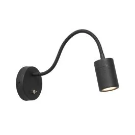 Mexlite Upround LED Wandlamp | 1x GU10 4.9W 2700K 355lm 927 | Zwart Hit cenowy