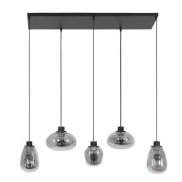 Kup online Steinhauer Reflexion LED Hanglamp | 5x E27 40W | Dimbaar | Smoke glas/Zwart