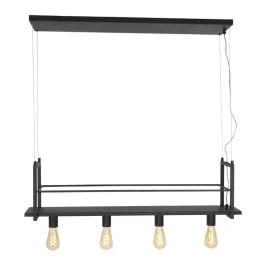 Popularny Mexlite Buckley LED Hanglamp | 4x E27 40W | Dimbaar | Zwart