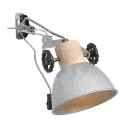 Hit sprzedaży Mexlite Gearwood LED Klemspot | 1x E27 40W | Dimbaar | Hout/Nikkel