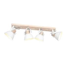 Mexlite Gearwood LED Plafondlamp | 4x E27 40W | Dimbaar | Hout/Wit Tylko dziś