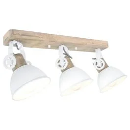 Ograniczona ilość Mexlite Gearwood LED Plafondlamp | 3x E27 40W | Dimbaar | Hout/Wit