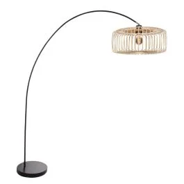 Nowy Mexlite Solva LED Staande Booglamp | 1x E27 40W | Dimbaar | Naturel/Zwart