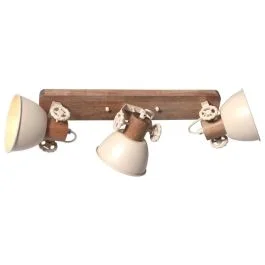 Nowość Mexlite Gearwood LED Plafondlamp | 3x E27 40W | Dimbaar | Creme
