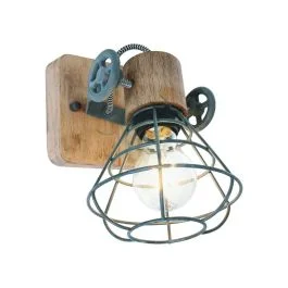 Anne Light Guersey LED Wandlamp | 1x E27 40W | Dimbaar | Grijs/Hout Wyprzedaż