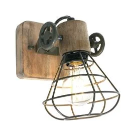 Anne Light Guersey LED Wandlamp | 1x E27 40W | Dimbaar | Groen/Hout Cena promocyjna