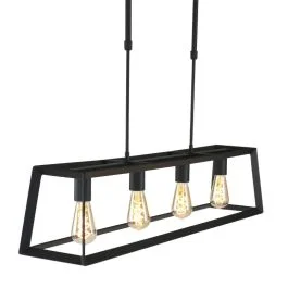 Bestseller Mexlite Buckley LED Hanglamp | 4x E27 40W | Dimbaar | Zwart