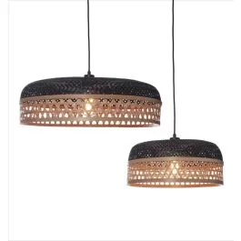 Wyprzedaż Good&Mojo Bamboe LED Hanglamp Ubud | 2X E27 Max 60W | Natural/Black