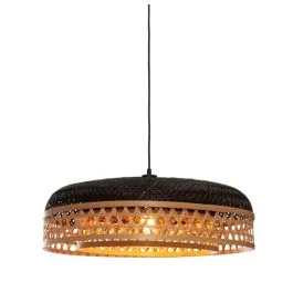 Good&Mojo Bamboe LED Hanglamp Ubud | 1X E27 Max 60W | Natural/Black Super okazja