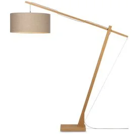 Good&Mojo Bamboe LED Staande Lamp Montblanc | 1X E27 Max 60W | Dark Linen Oferta