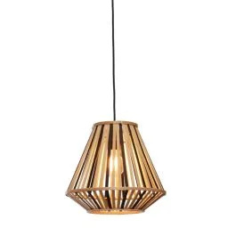 Tylko dziś Good&Mojo Bamboe LED Hanglamp Merapi | 1X E27 Max 60W | Natural/Black