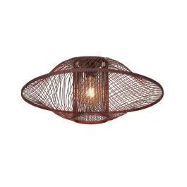Zamów dziś Good&Mojo Bamboe LED Plafondlamp Maui | 1X E27 Max 60W | Deep Wine Red