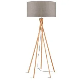 Okazja Good&Mojo Bamboe LED Staande Lamp Kilimanjaro | 1X E27 Max 60W | Dark Linen