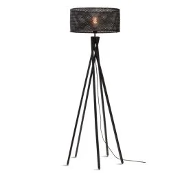 Good&Mojo Bamboe LED Staande Lamp Java | 1X E27 Max 60W | Black Darmowy zwrot