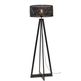 Good&Mojo Bamboe LED Staande Lamp Java | 1X E27 Max 60W | Black Bezpieczna płatność