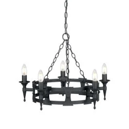 Elstead Lighting LED Kroonluchter | 5X E14 Max 60W | Dimbaar | Black Łatwy zwrot