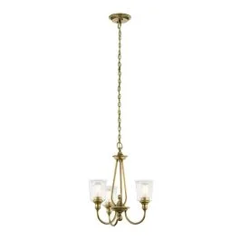 Kichler LED Kroonluchter | 3X E27 Max 60W | Dimbaar | Natural Brass Cena promocyjna