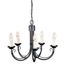 Elstead Lighting LED Kroonluchter | 5X E14 Max 60W | Dimbaar | Black Ekspresowa dostawa