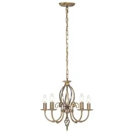Cena promocyjna Elstead Lighting LED Kroonluchter | 5X E14 Max 60W | Dimbaar | Aged Brass