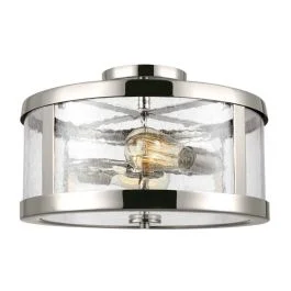 Wybór klientów Feiss LED Plafondlamp Harrow | 2X E27 Max 60W | Dimbaar | Polished Nickel