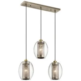 Kichler LED Hanglamp Asher II | 3X E27 Max 60W | Dimbaar | Antique Pewter Premium