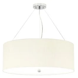 Designer's Lightbox LED Hanglamp Pearce | 5X E27 Max 60W | Dimbaar | Polished Chrome, Ivory Shade Darmowy zwrot