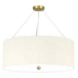 Ostatnie sztuki Designer's Lightbox LED Hanglamp Pearce | 5X E27 Max 60W | Dimbaar | Aged Brass, Ivory Shade