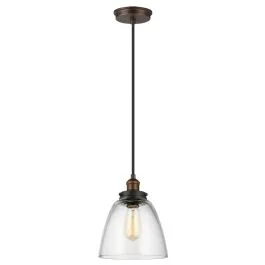 Hit sprzedaży Feiss LED Hanglamp Baskin | 1X E27 Max 60W | Dimbaar | Painted Aged Brass/Dark Weathered Zinc