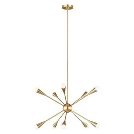 Zniżka Feiss LED Kroonluchter | 3W 3000K 3000Lm 830 | Dimbaar | Burnished Brass