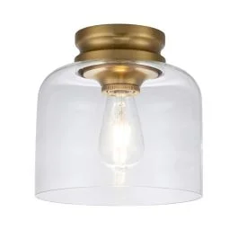 Tylko dziś Feiss LED Plafondlamp Hounslow | 1X E27 Max 60W | Dimbaar | Burnished Brass