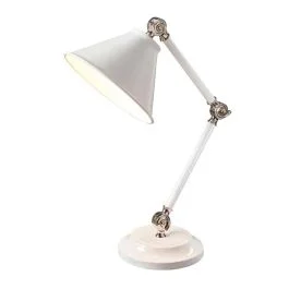 Elstead Lighting LED Tafellamp Provence Element | 1X E27 Max 60W | White/Polished Nickel Popularny