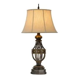 Feiss LED Tafellamp Augustine | 1X E27 Max 60W | Antique Brown Wyprzedaż