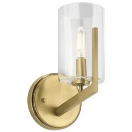 Zniżka Kichler LED Wandlamp Nye | 1X E14 Max 40W | Brushed Natural Brass
