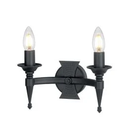 Niska cena Elstead Lighting LED Wandlamp Saxon | 2X E14 Max 60W | Black