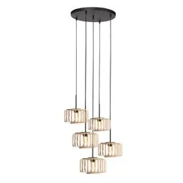 Okazja Steinhauer Breeza-Beache LED Hanglamp | 5x E27 | Zwart