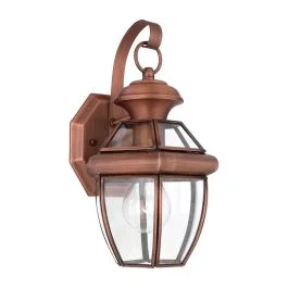 Quoizel LED Wand Buitenlamp Newbury | 1X E27 Max 60W | IP44 | Dimbaar | Lacquered Aged Copper Sprawdź teraz