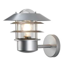 Bezpieczna płatność Elstead Lighting LED Wand Buitenlamp Helsingor | 1X E27 Max 60W | IP44 | Dimbaar | Silver