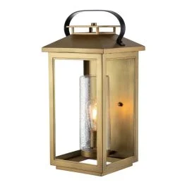Bezpieczna płatność Hinkley LED Wand Buitenlamp Atwater | 1X E27 Max 60W | IP44 | Dimbaar | Painted Distressed Brass